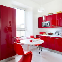 Piros konyha: tervezési jellemzők, fotók, kombinációk-1