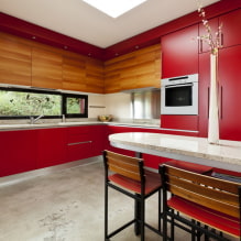 Piros konyha: tervezési jellemzők, fotók, kombinációk-4