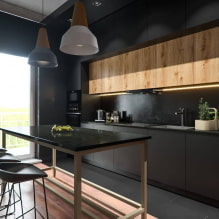Schwarze Küche: Designmerkmale, Kombinationen, echte Fotos-0