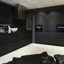 Fekete konyha: tervezési jellemzők, kombinációk, valódi fotók-2