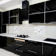 Fekete konyha: tervezési jellemzők, kombinációk, valódi fotók-5