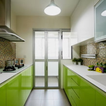 ห้องครัวสีเขียวอ่อน: การผสมผสาน การเลือกผ้าม่านและการตกแต่ง รูปภาพ-0 a