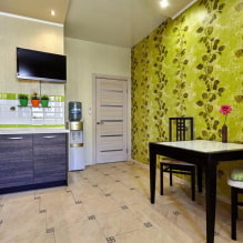 Light green kitchen: combinations, choice of curtains and finishes, a selection of photos-3
