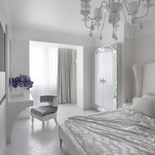 Hálószoba fehér árnyalatokban: fotó a belső térben, tervezési példák-1