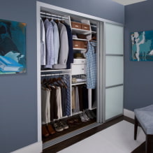 What is the internal filling of a wardrobe in a bedroom? -1