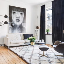 Wohnzimmer im skandinavischen Stil: Funktionen, echte Fotos im Innenraum-4
