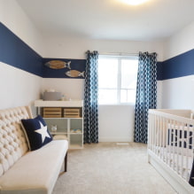 Children's room in a marine style: photos, examples for a boy and a girl-2