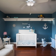 Kinderzimmer im maritimen Stil: Fotos, Beispiele für einen Jungen und ein Mädchen-3