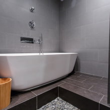 Graues Badezimmer: Designmerkmale, Fotos, beste Kombinationen-0