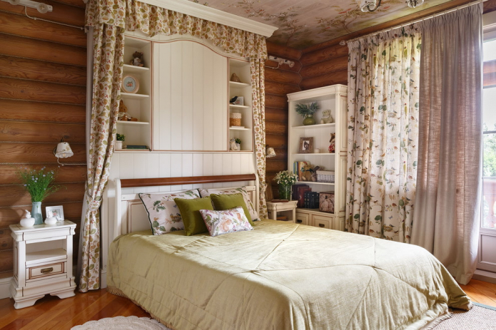 Bedroom in country style: examples in the interior, design features