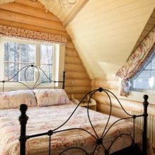ห้องนอนในสไตล์คันทรี่: ตัวอย่างในการตกแต่งภายใน คุณสมบัติการออกแบบ-7