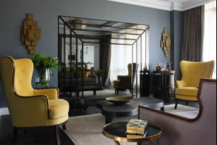 Nappali art deco stílusban - a luxus és a kényelem megtestesítője a belső térben