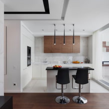 Küchendesign kombiniert mit Balkon: Foto im Innenraum, Ideen zur Anordnung-1 arrangement