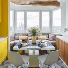 Küchendesign kombiniert mit Balkon: Foto im Innenraum, Ideen für Anordnung-5 arrangement