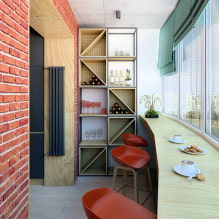 Konyhai tervezés erkéllyel kombinálva: fotó a belső térben, ötletek az elrendezéshez-7