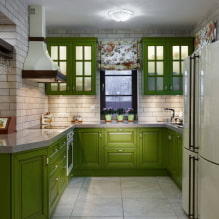 Grüne Küche: Fotos, Gestaltungsideen, Kombinationen mit anderen Farben-1