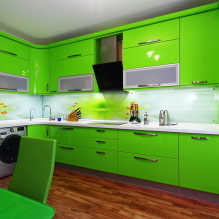 Зелена кухиња: фотографије, дизајнерске идеје, комбинације са другим бојама-4