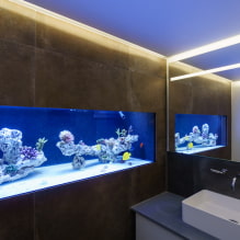 Aquarium im Innenraum: Fotos, Ansichten, echte Designbeispiele-7