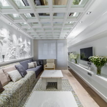 The original ceiling in the interior: design ideas, photos, styles, unusual lighting-1
