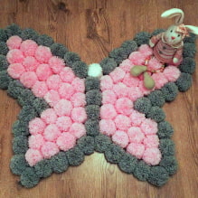 How to make a rug from pompons with your own hands? -5