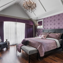 Beautiful purple bedroom in the interior-6