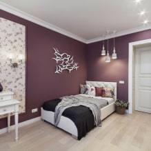Beautiful purple bedroom in the interior-7