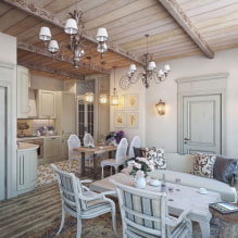 Hogyan lehet egy konyha-nappali belső terét dekorálni Provence stílusban? -1