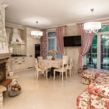 Hogyan lehet egy konyha-nappali belső terét díszíteni Provence stílusban? -6