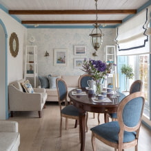 Hogyan lehet egy konyha-nappali belső terét díszíteni Provence stílusban? -7