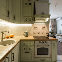 Hogyan lehet egy konyha-nappali belső terét díszíteni Provence stílusban? -8