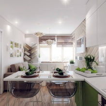 Kitchen-living room 18 sq. m. - real photos, zoning and layouts-8