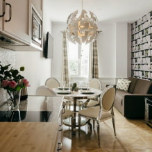 Како украсити дизајн ентеријера кухиње-дневне собе 17 квадратних метара? -5