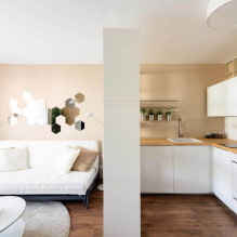Како украсити дизајн ентеријера кухиње-дневне собе 17 квадратних метара? -7