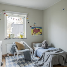 Das Innere des Kinderzimmers in Grau: Fotobewertung der besten Lösungen-5