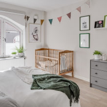 Ideen und Tipps für die Dekoration eines Schlafzimmers und eines Kinderzimmers in einem Raum-3