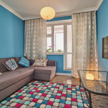 Wohnzimmer in Blautönen: Foto, Überprüfung der besten Lösungen-2