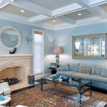 Kék színű nappali: fotó, a legjobb megoldások áttekintése-7