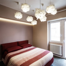 Лустери у спаваћој соби: како створити удобно осветљење (45 фотографија) -8