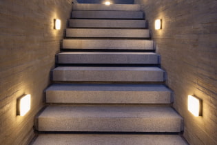 Staircase lighting in the house: real photos and examples of lighting