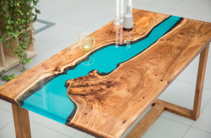 Epoxy resin table: types, MK for production with video (50 photos)