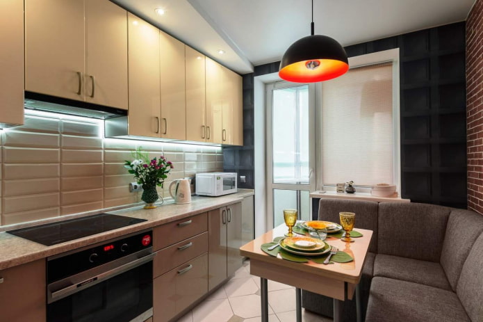 How to equip a 9 sq m kitchen? (best design, 62 photos)