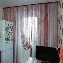 Filament curtains in the kitchen: 40 photos with the best ideas-5