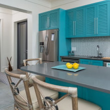 Türkisfarbene Küche: 60+ Fotos im Innenraum, Gestaltungsideen-0