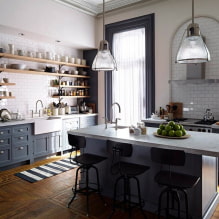 Kitchen without upper cabinets: current design, 51 photos-4