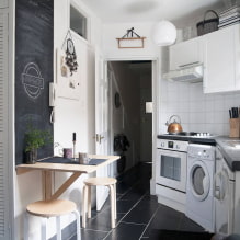 Review of the best solutions for placing a washing machine in the kitchen-5