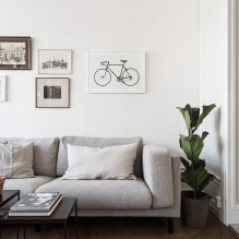 15 legjobb ötlet a fal díszítésére egy kanapé fölötti nappaliban