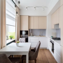 การออกแบบห้องครัว 14 m2 - ภาพถ่ายในการตกแต่งภายในและเคล็ดลับการออกแบบ-3