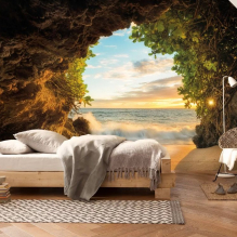 Photo wallpaper in the bedroom - a selection of ideas in the interior-2