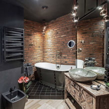 Fekete fürdőszoba: fotók és tervezési-titkok-0