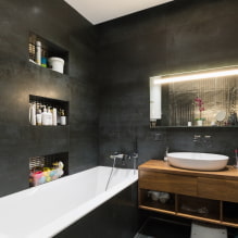 Fekete fürdőszoba: fotók és tervezési-titkok-1